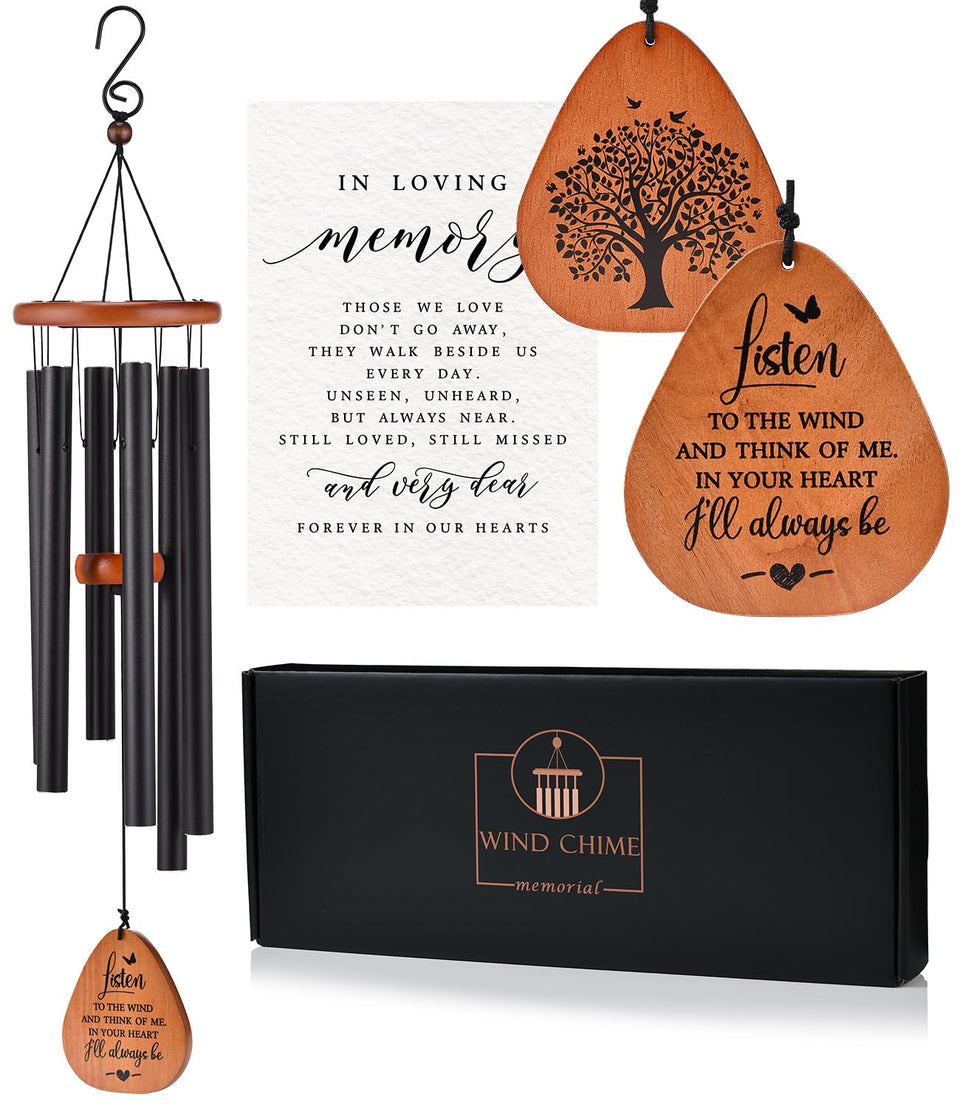 AMBOBE memorial wind chimes with tear-drop sail for comforting garden ambiance.