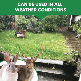 AMDEIUR deer repellent eight-pack box ready for outdoor use