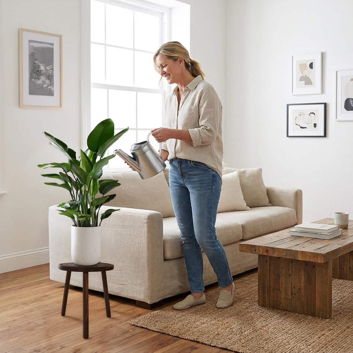 Amdermi wood plant stand large-plants support for fiddle leaf figs.