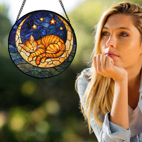 AMDERVEN blue starry sky suncatcher creates a calming window focal point.