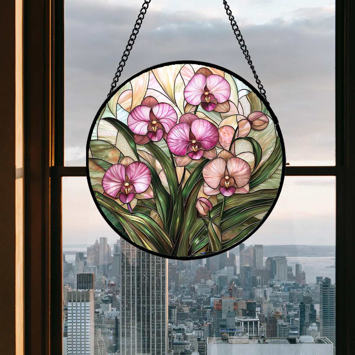 AMDERVEN detailed patterns in a window hanging suncatcher for stylish decor