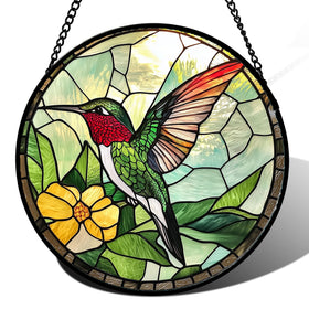AMDERVEN green hummingbird suncatcher brightens windows with colorful light diffusion.