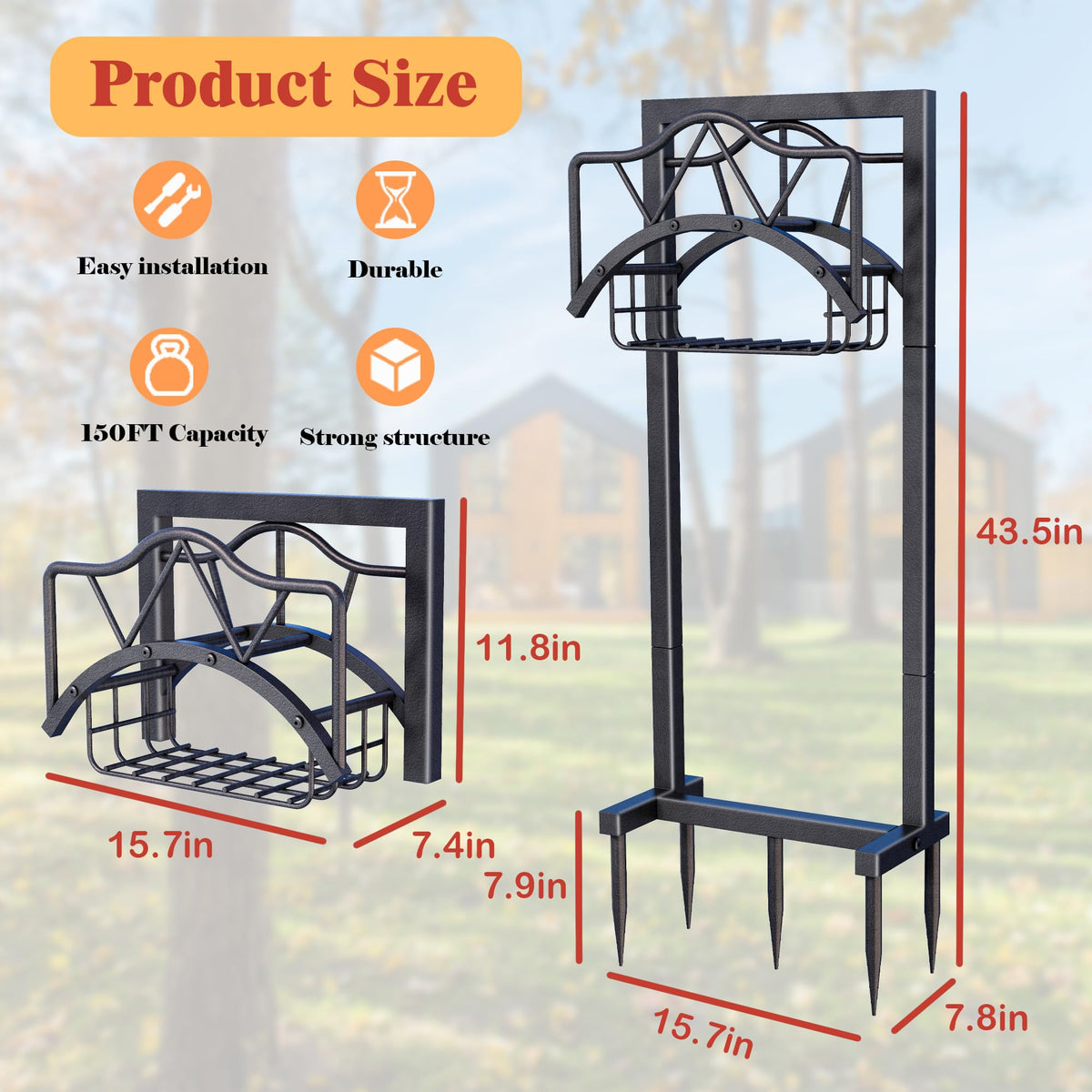 AMDERVEN heavy-duty metal construction with rust-resistant coating