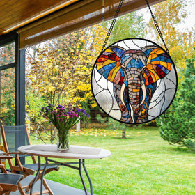 AMDERVEN ornate stained glass artwork adds a decorative focal point to rooms