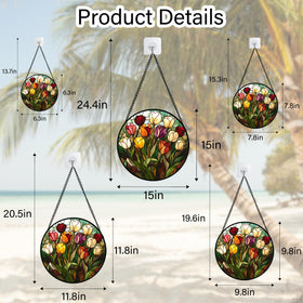 AMDERVEN tulip suncatcher in bedroom brings serene light and color