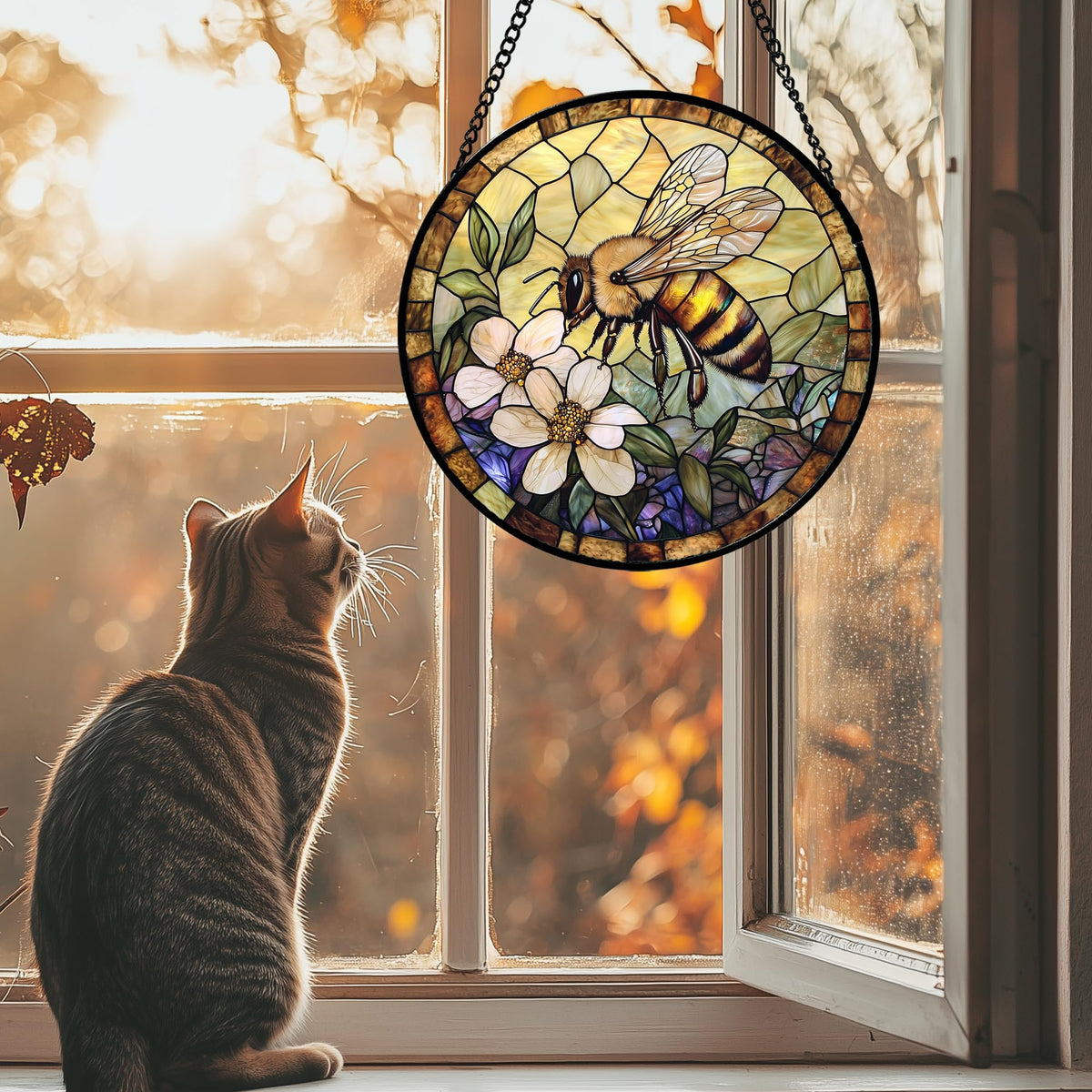 AMDERVEN sun catcher showcases intricate patterns for a decorative focal point