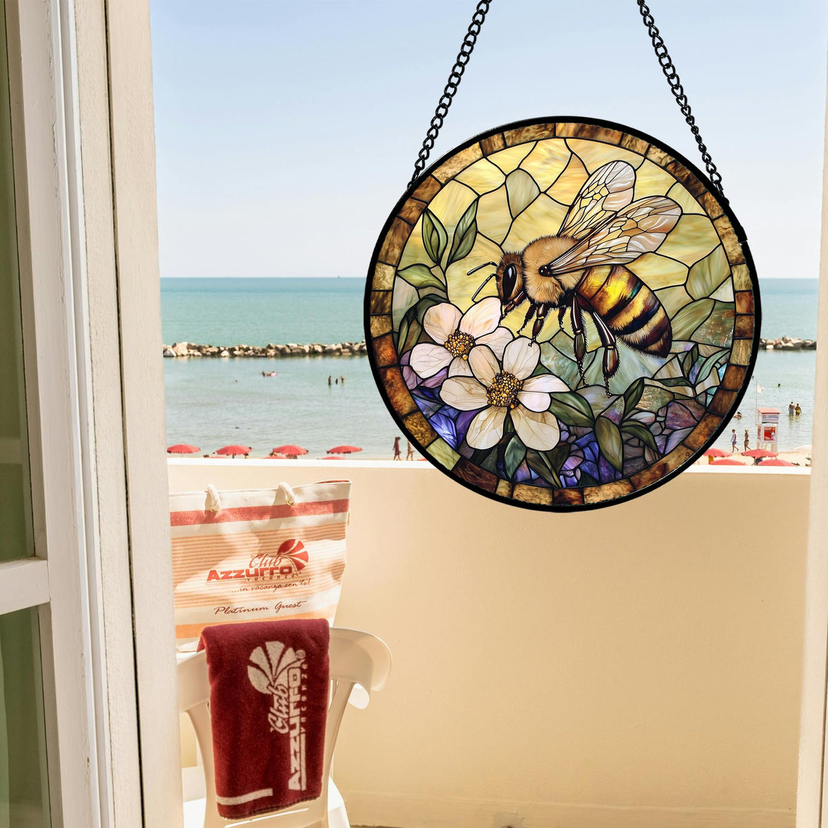 AMDERVEN sun catcher uses durable glass and metal fixtures for lasting display