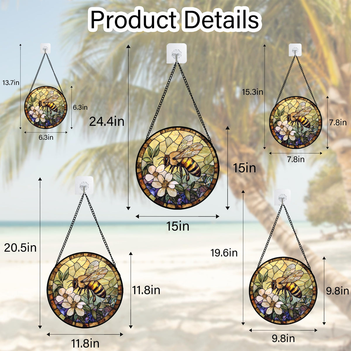 AMDERVEN bee-flower motif enhances window decor with charming detail