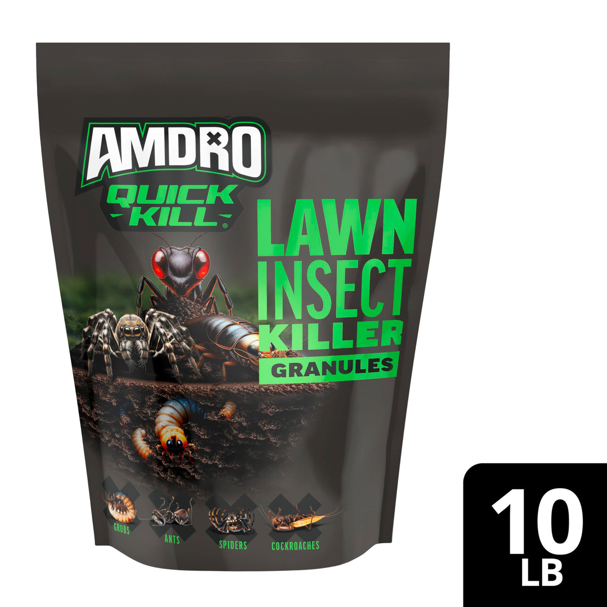 Amdro bug barrier around home illustrates easy lawn protection