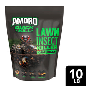 Amdro bug barrier around home illustrates easy lawn protection