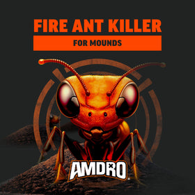 Amdro fire-ant mound close-up showing granules on soil.