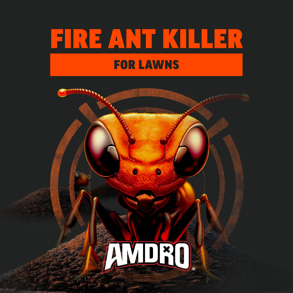 Amdro prevention around lawn showing granules to deter new mounds.
