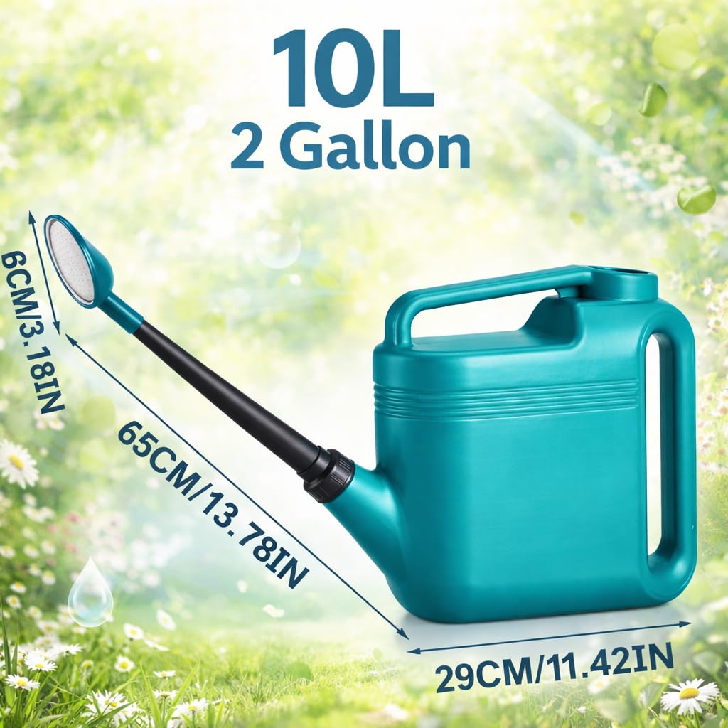 Amdtsaue 2gallon watering can long spout enables precise root watering.