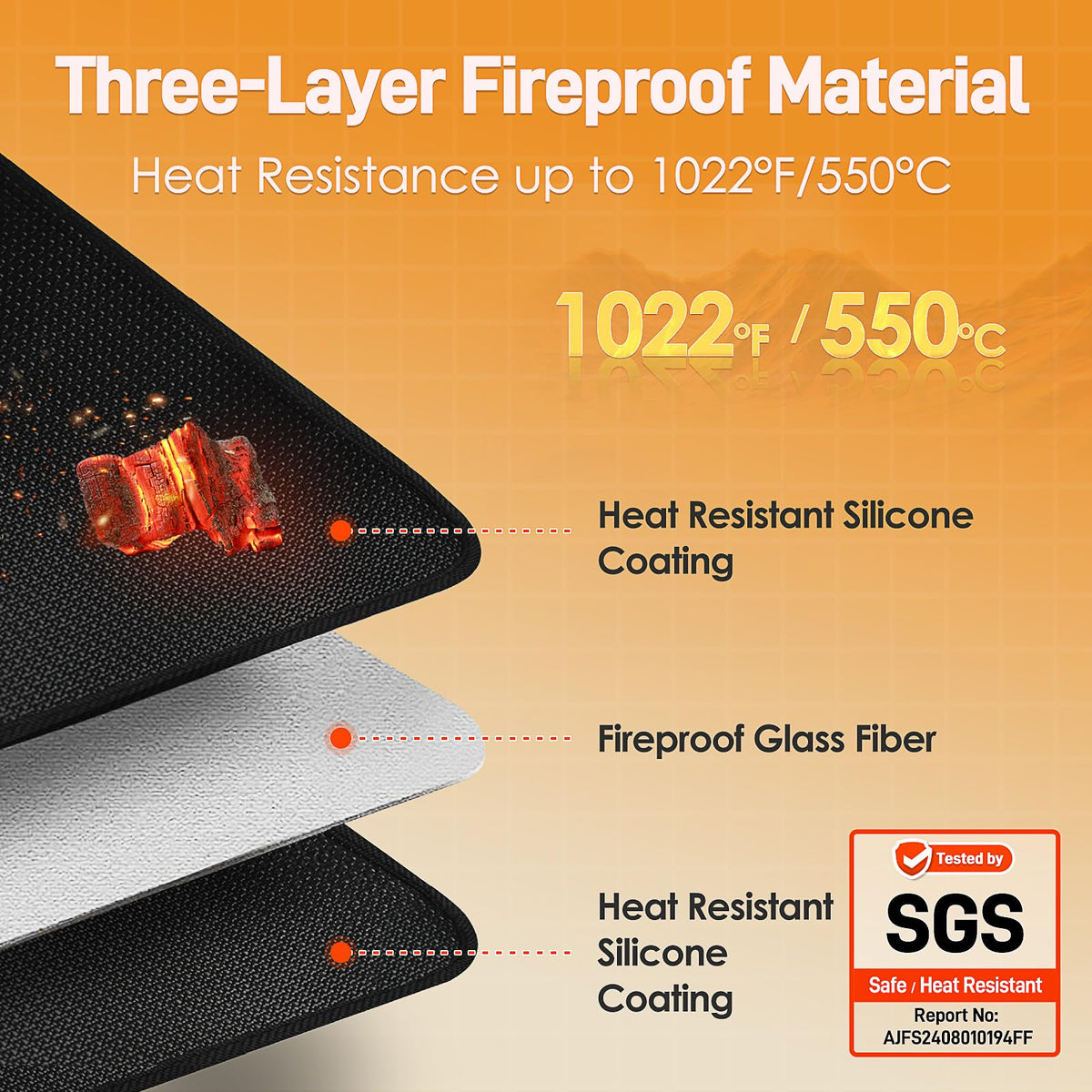 Amerbro grill mat edge stitching detail demonstrates heat durability