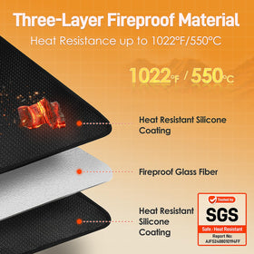 Amerbro grill mat edge stitching detail demonstrates heat durability