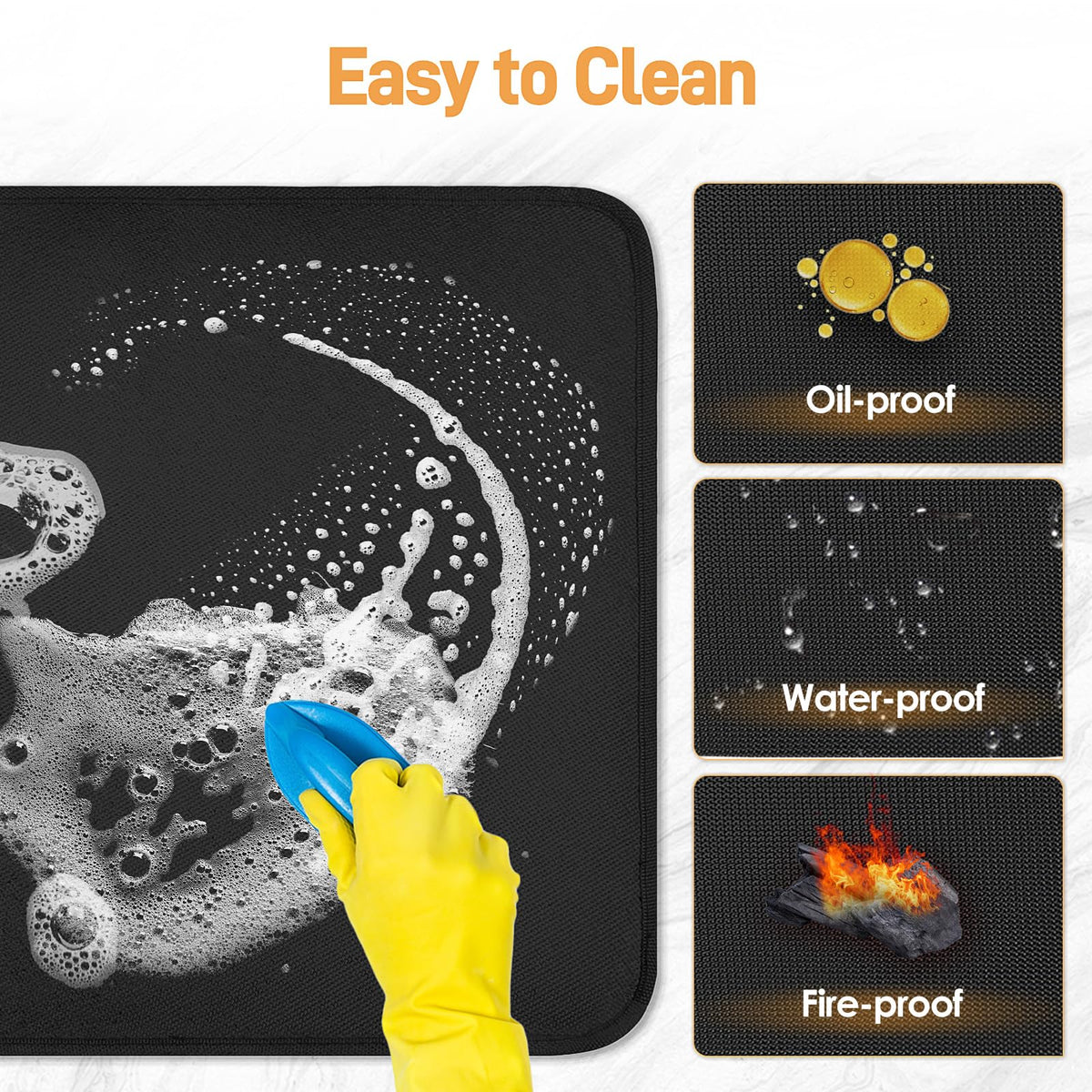 Amerbro grill mat under air fryer keeps countertop clean