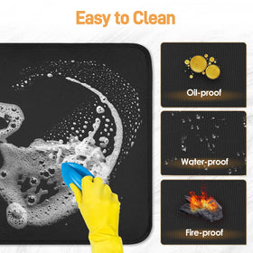 Amerbro grill mat under air fryer keeps countertop clean