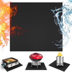 Amerbro 24x24in grill mat on outdoor table protecting from heat and grease