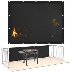 Amerbro fireproof heat shield 3x4 ft installation protects deck railing from grill heat