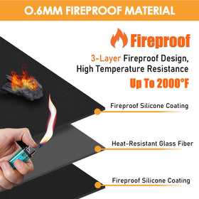 Amerbro heat shield near deck fence protects wood and prevents heat damage