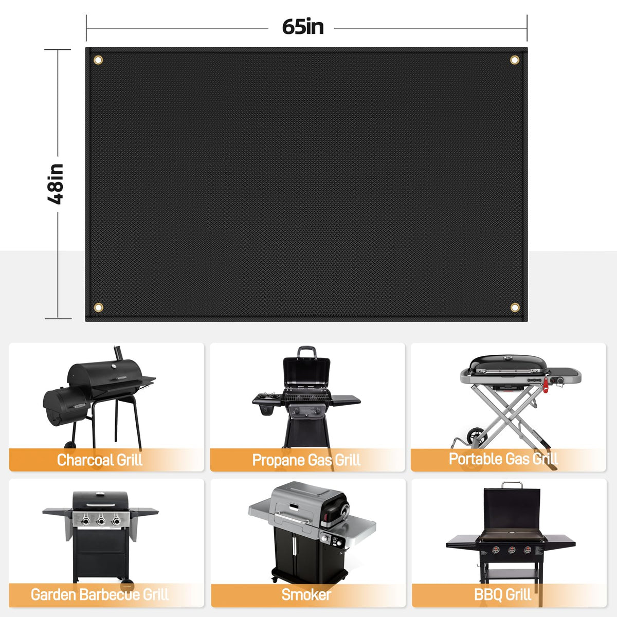 Amerbro heatproof mat up to 2000°F shields deck during cooking