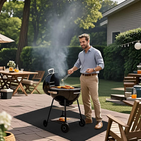 Amerbro outdoor grill mat ideal for patios and decks during cookouts