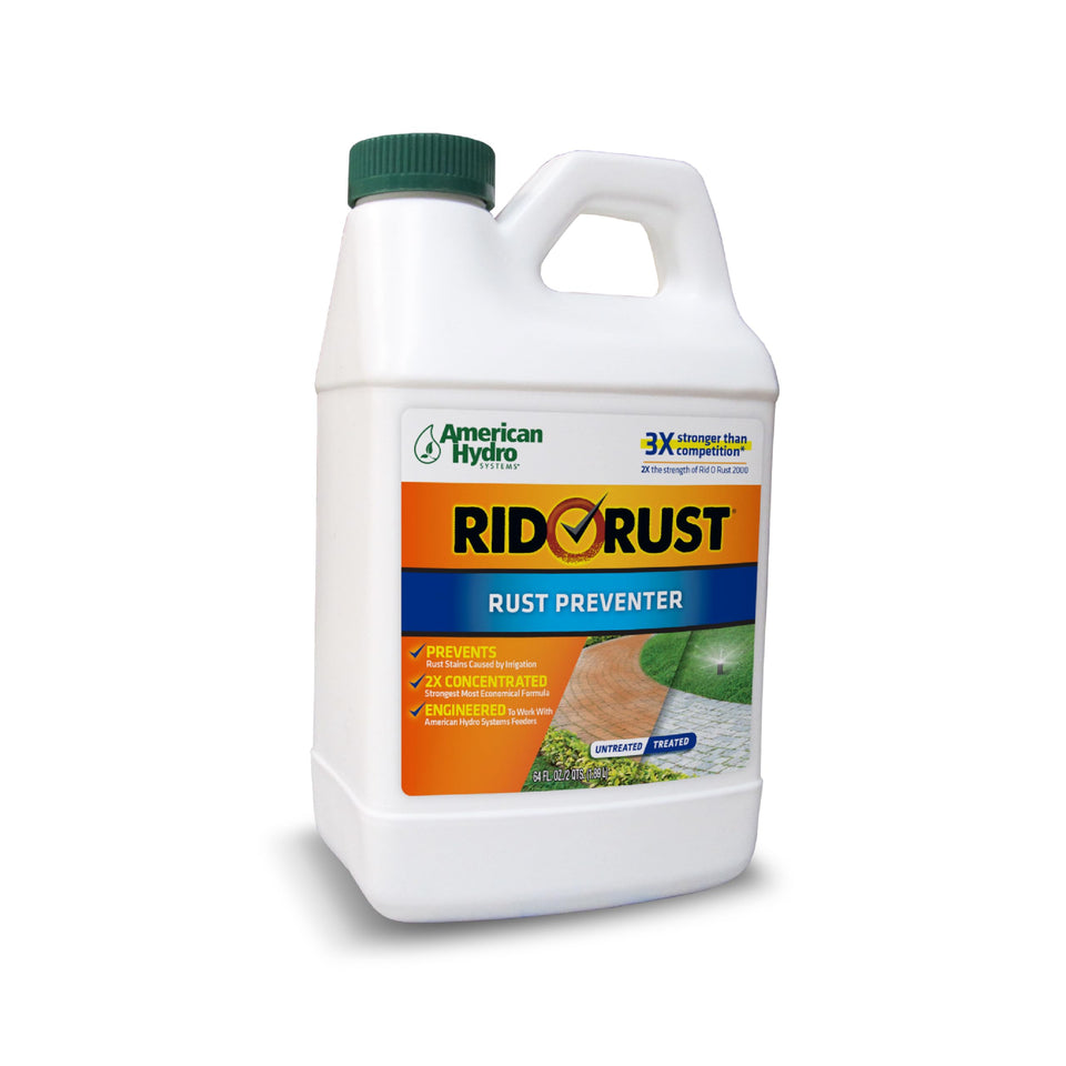 American Hydro Systems Rid O' Rust 64 oz bottle front view for metal protection.