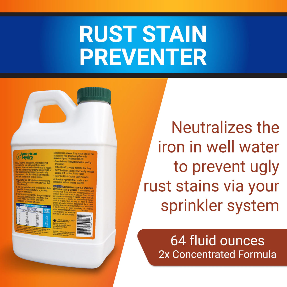 Rid O' Rust label close-up highlighting rust-prevention features.