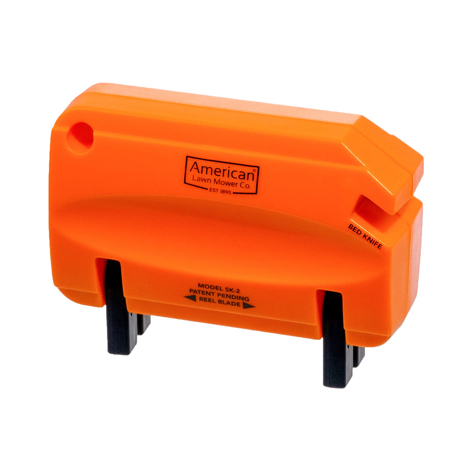 American Lawn Mower SK-2 reel sharpener blade close-up for precise grinding and smoother cuts.