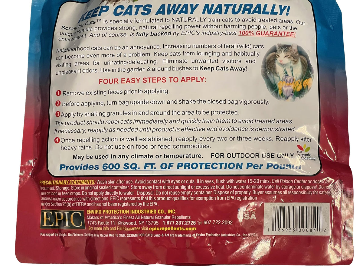 America'S Finest Scram for Cats is safe for kids and pets when used as directed.