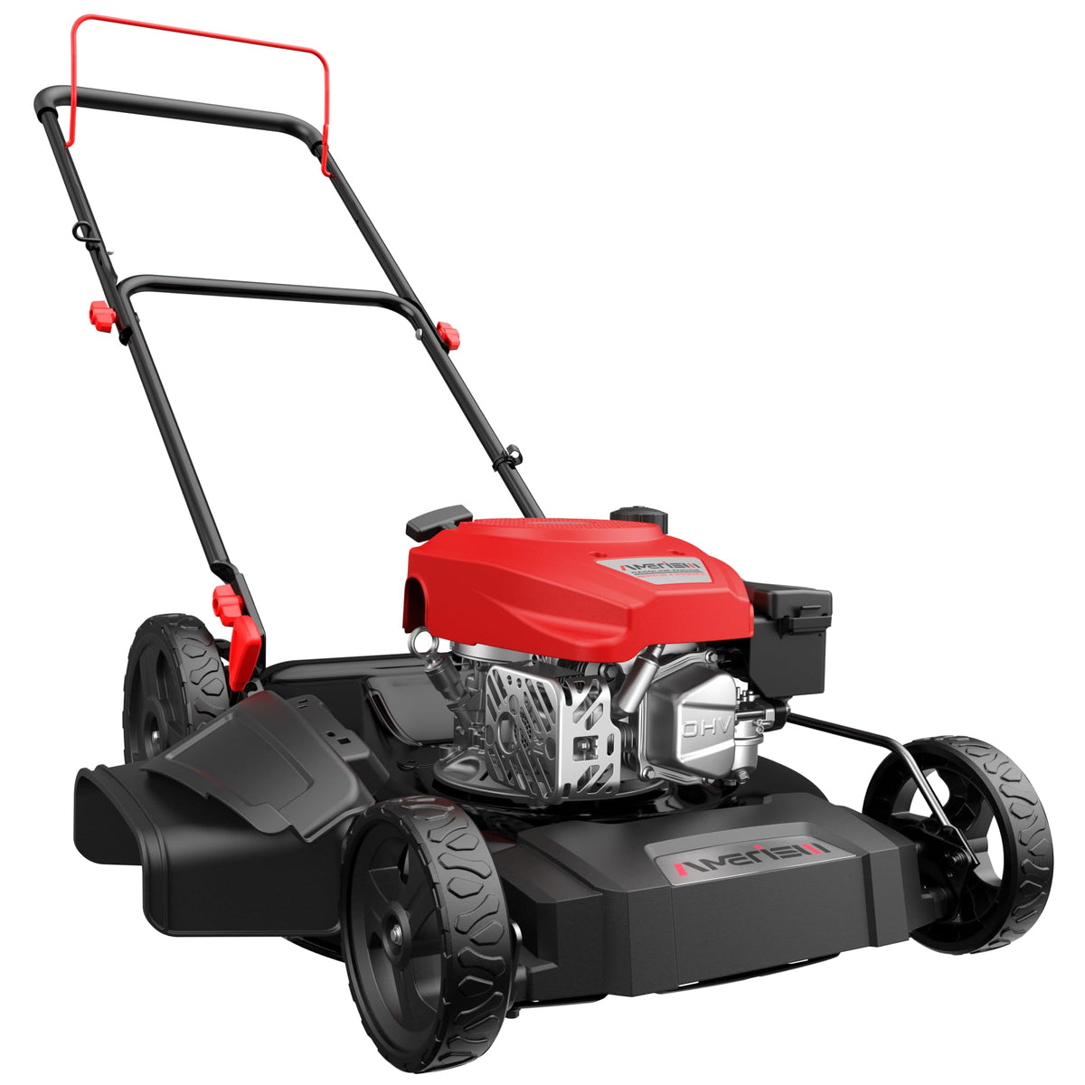 AMERISUN 21-inch gas push mower front view for efficient suburban yard work
