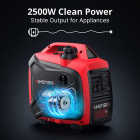 Amerisun 2500W generator side view illustrating portability and lightweight design