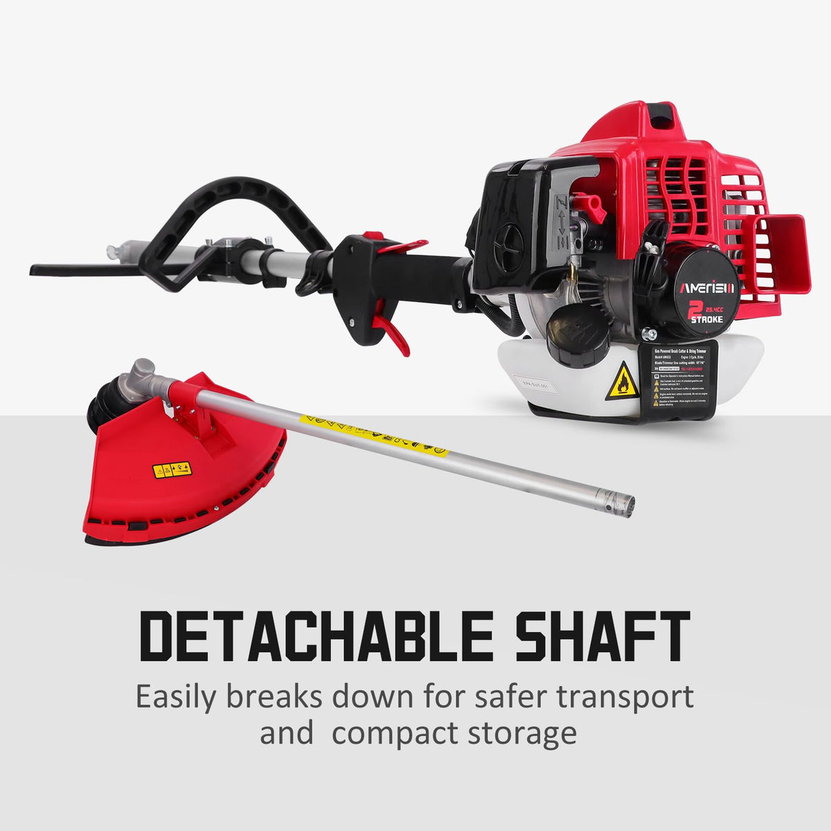 AMERISUN 3-in-1 trimmer, edger and brush cutter enables versatile yard tasks.