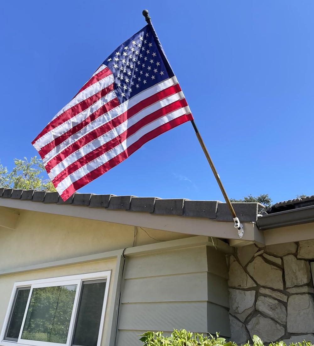 Amervex flag sleeve enhances holiday curb appeal for homes.