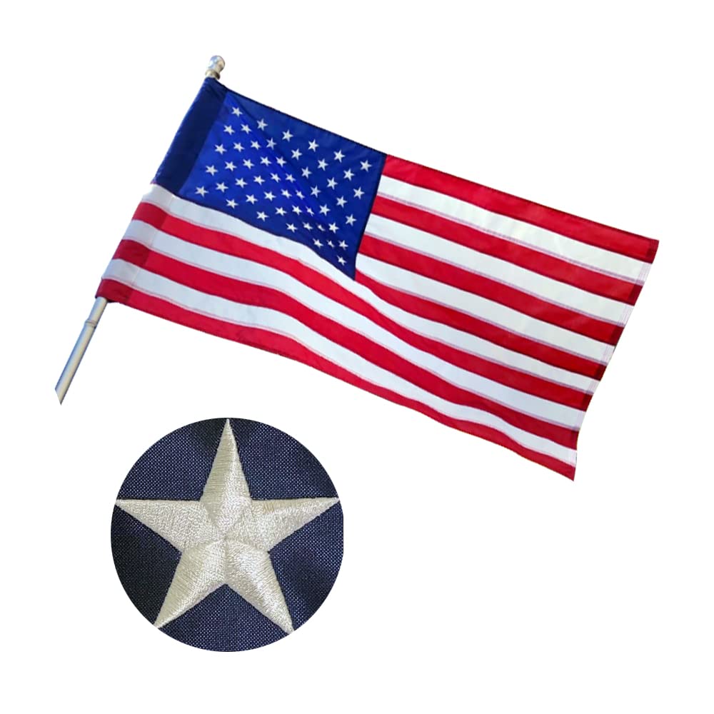 Amervex pole sleeve flag 2.5x4 on a pole, secure outdoor display.