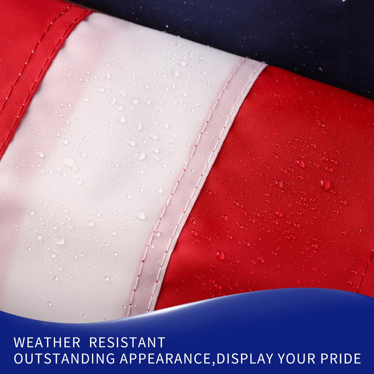 Amervex weatherproof nylon finish resists sun and rain for color.