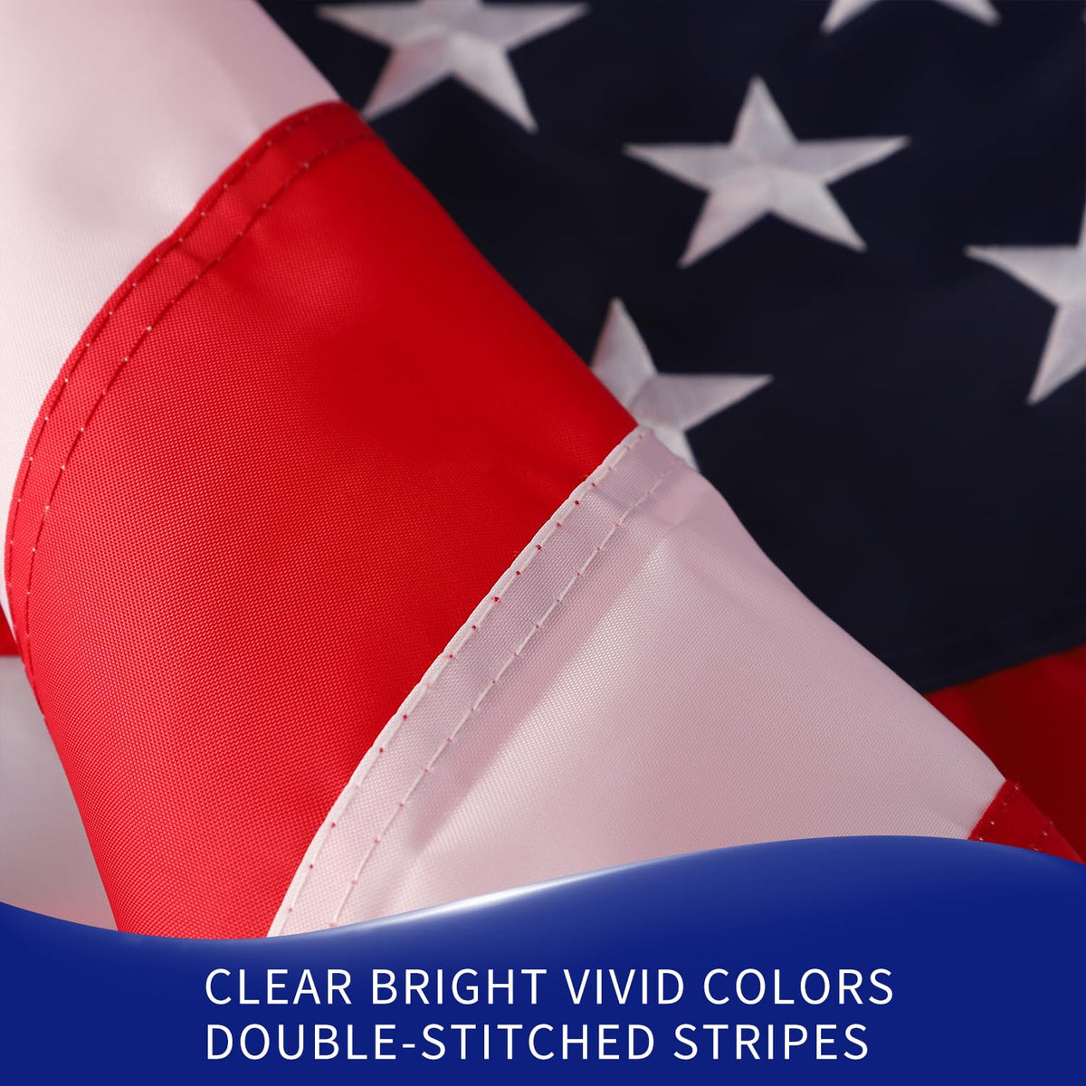 Amervex sleeve performs in windy conditions while keeping color vivid.
