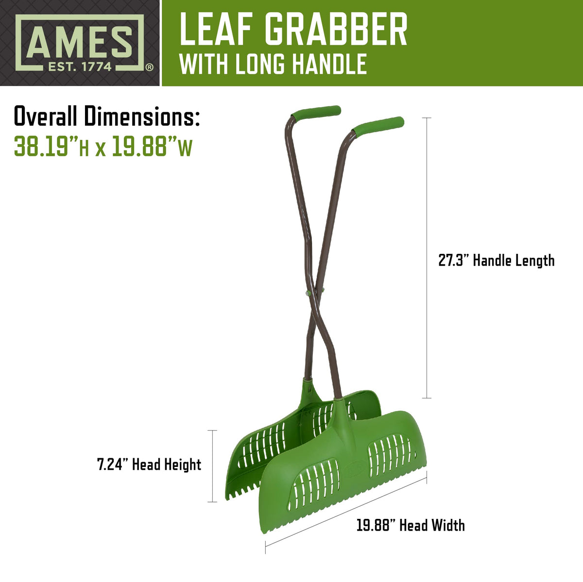 AMES Ideal for collecting leaves, lawn clippings, and twigs in one pass.