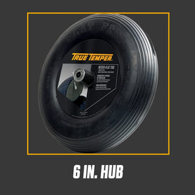 AMES True Temper 8in tire in use reduces downtime on projects.