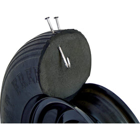 AMES True Temper 8in wheelbarrow tire mounted on steel wheel for easy setup.