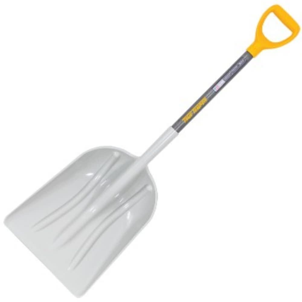 AMES True Temper poly scoop blade in use, transfers stone and soil with ease.