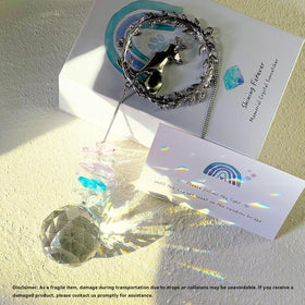 AMETHUARTZ cat memorial suncatcher gift box ideal sympathy gift for cat lovers