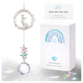 AMETHUARTZ cat memorial suncatcher in window casting gentle remembrance light