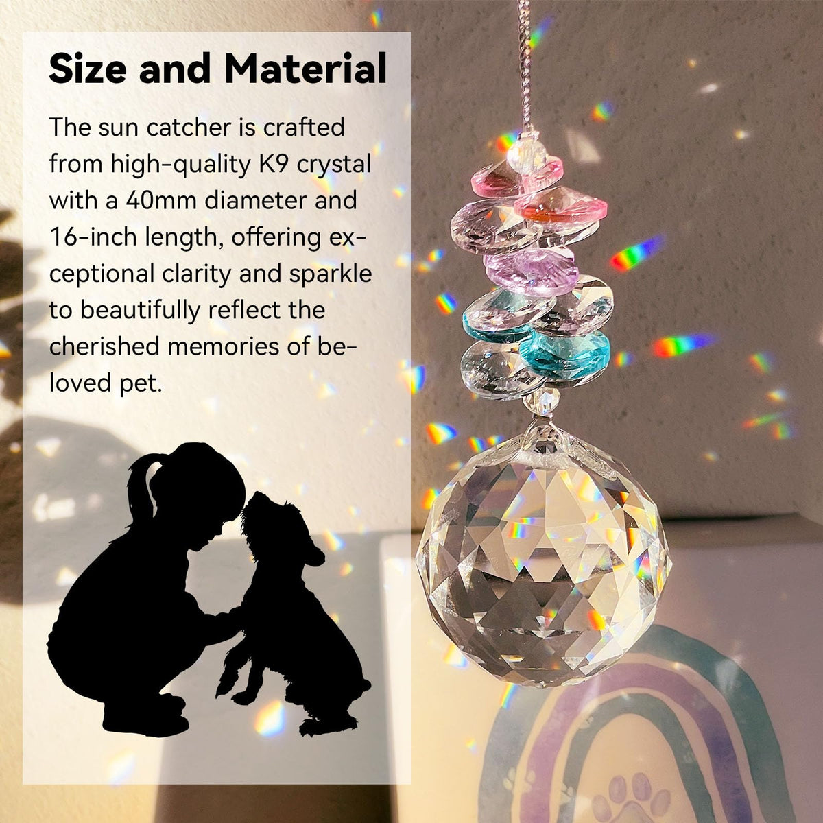 AMETHUARTZ colorful diamond crystals at the top illuminate vibrant rainbow rays
