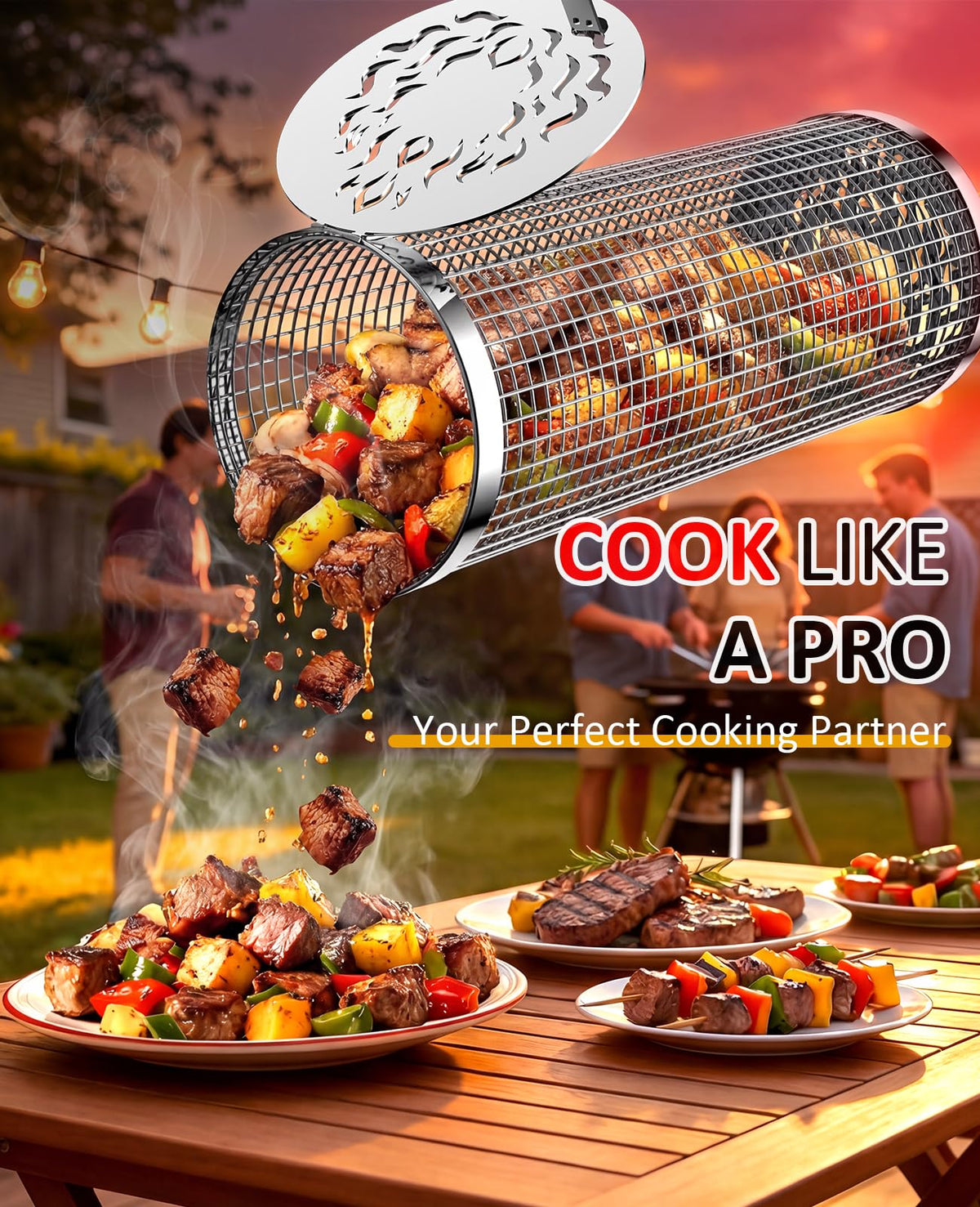 AMFLOWER mesh design promotes heat circulation for even cooking