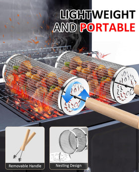 AMFLOWER nesting design saves space by stacking baskets after grilling