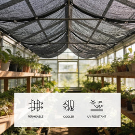 Amgo heavy-duty grommet shade cloth ensures easy installation on frames and pergolas
