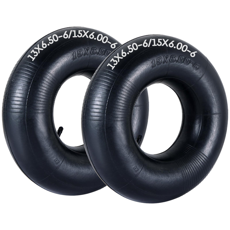 AMGSH 13x6.50-6 inner tube with TR13 valve for easy inflation during lawn mower maintenance.