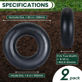 AMGSH 20x8-50-8 inner tube close-up highlighting quick inflation capability
