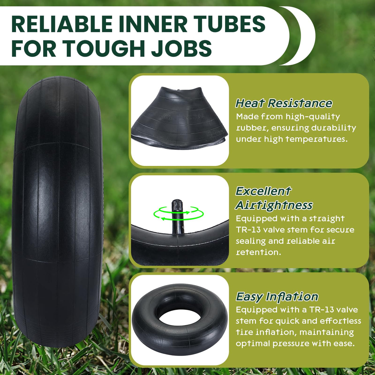 AMGSH 20x9-00-8 inner tube with TR13 valve for easy inflation